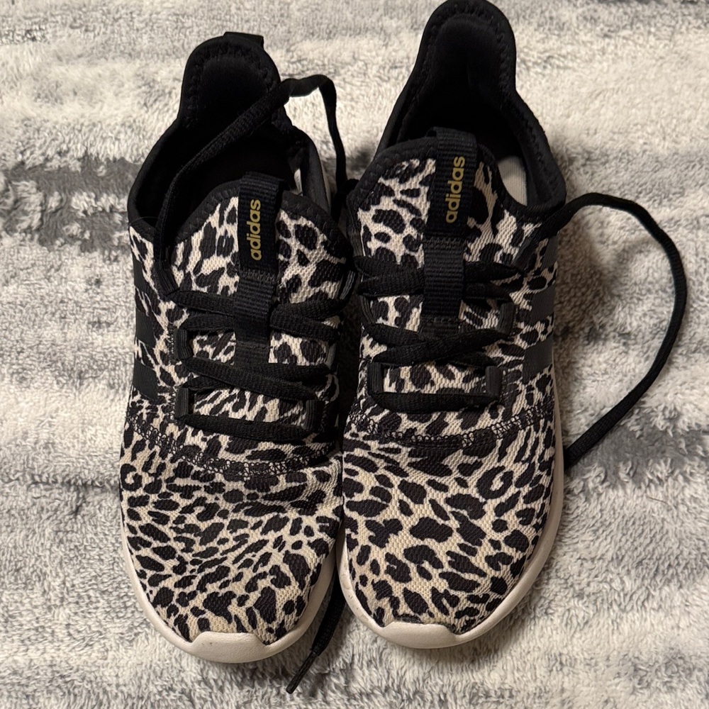 Adidas Black and White Animal Print Sneakers
